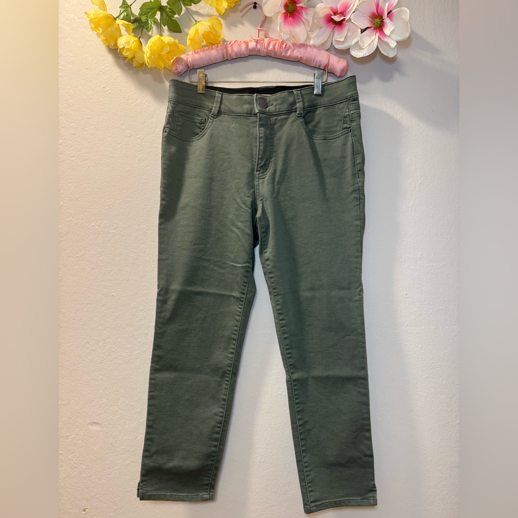 Bass Olive Green Skinny Stretch Jeans